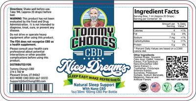 Nice Dreams 100 mg label