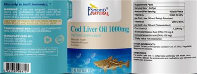 Cod Liver Oil 1000 mg label