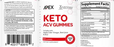 Apex Keto ACV Gummies label