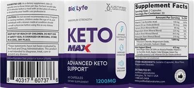 BioLyfe Keto Max label