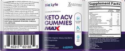 BioLyfe Keto ACV Gummies Max label
