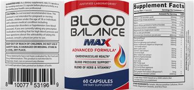 Blood Balance Max label