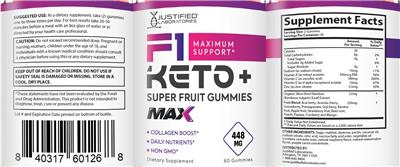 F1 Keto Max Gummies label