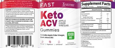 Fast Keto ACV Gummies label