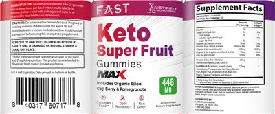 Fast Keto Super Fruit Max Gummies label