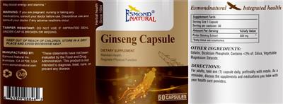 Ginseng Capsule label