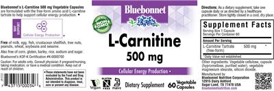 L-Carnitine 500 mg label