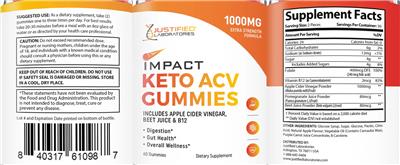 Impact Keto ACV Gummies label
