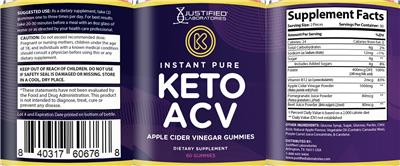 Instant Pure Keto ACV label