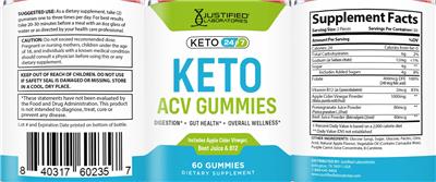 Keto 24/7 Keto ACV Gummies label