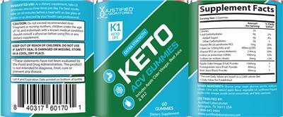 K1 Keto Life ACV Gummies label