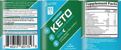 K1 Keto Life Super Fruit Gummies Max label