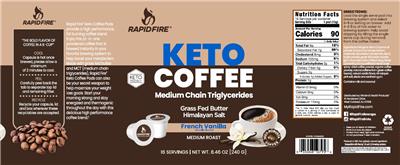 Keto Coffee French Vanilla Flavor label