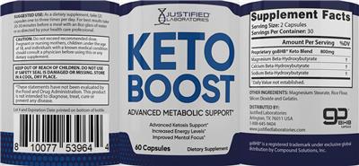 Keto Boost label