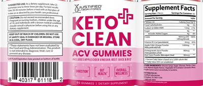 Keto Clean ACV Gummies label