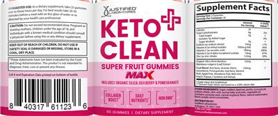 Keto Clean Super Fruit Gummies Max label