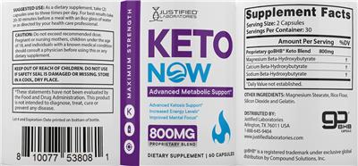 Keto Now label