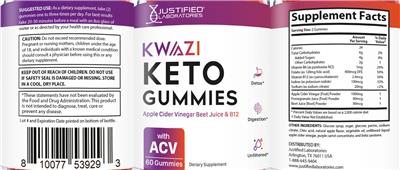 Kwazi Keto Gummies label