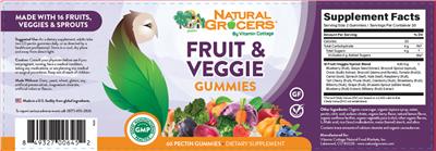 Fruit & Veggie Gummies label