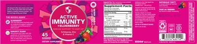 Active Immunity + Elderberry Berry Brave label