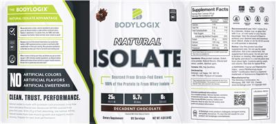 Natural Isolate Decadent Chocolate label