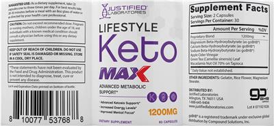 Lifestyle Keto Max label