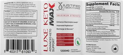 Luxe Keto Max label