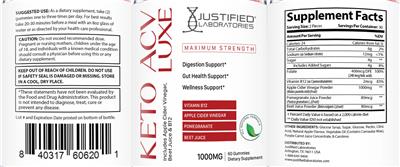 Keto ACV Luxe label