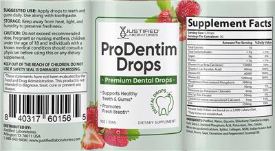 ProDentim Drops label