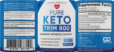 Pure Keto Trim 800 label