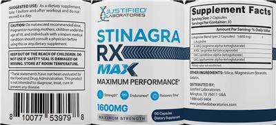 Stinagra RX Max label