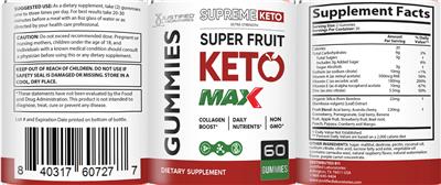 Supreme Keto Super Fruit Keto Max label