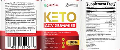 Sure Slim Keto ACV Gummies label