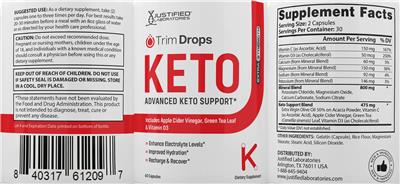 Trim Drops Keto label