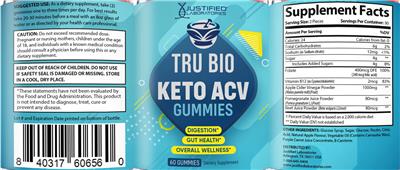 Tru Bio Keto ACV Gummies label