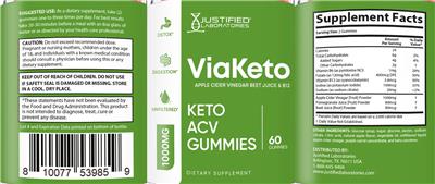 ViaKeto Keto ACV Gummies label