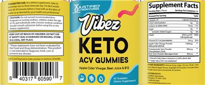 Vibez Keto ACV Gummies label