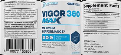 Vigor 360 Max label