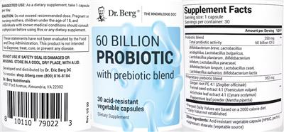 60 Billion Probiotic with Prebiotic Blend label