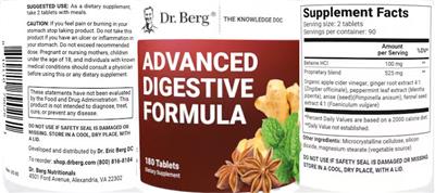 Advanced Digestive Formula label