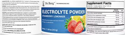 Electrolyte Powder Strawberry Lemonade label