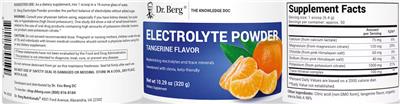 Electrolyte Powder Tangerine Flavor label