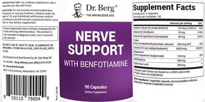 Nerve Support with Benfotiamine label
