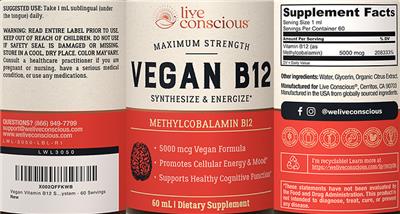 Vegan B12 label