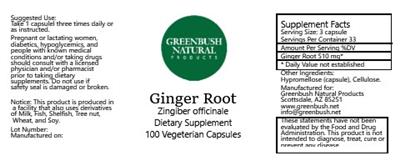 Ginger Root label