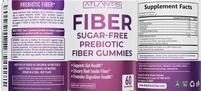Fiber Sugar-Free Prebiotic Gummies label