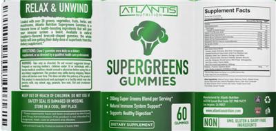 Supergreen Gummies label