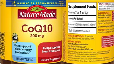 CoQ10 200 mg label