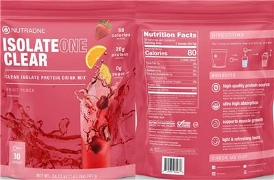 IsolateOne Clear Fruit Punch label