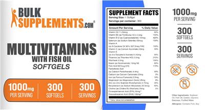 Multivitamins with Fish Oil Softgels label
